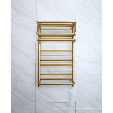 Luxury Golden Heated Towel Radiator Stainless Steel 304 Towel Racks Towel Warmer 9048